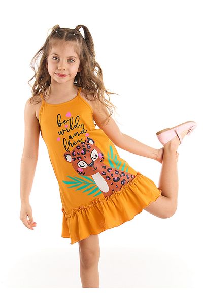 MSHB&G Dívčí letní šaty Leo Orange Strap
