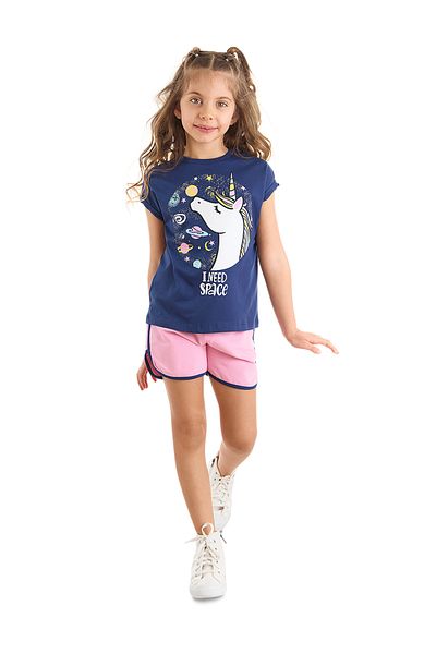 MSHB&G Einhorn-Mädchen im Weltraum-T-Shirt-Shorts-Set