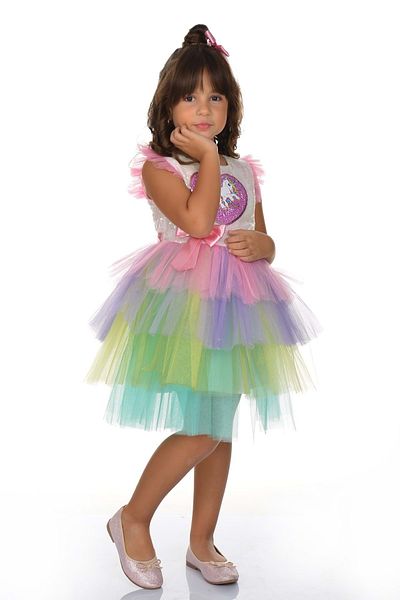 Mnk Girl's Unicorn Sequin Tutu Dress Pink