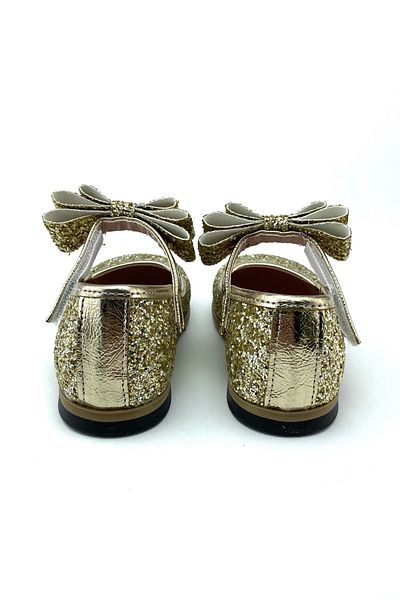 Mnk Gray Glittery Ankle Strap Girls' Shoes Yellow