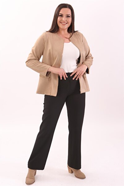 Metpoint Jachetă din piele intoarsa de nurca cu fermoar