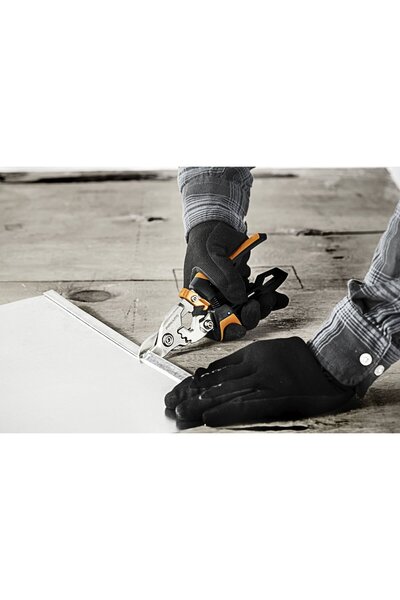 FiSKARS 1027212 Powergear Metal - Short Cut Sheet Cutting Scissors (BULLDOG)