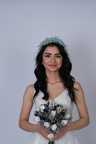 Limelia Accesoriu pentru păr cu coroană de henna de mireasă cu mărgele de per...