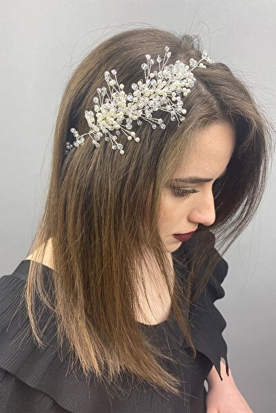 Limelia Κρεμ Δερέν Νυφικό στέμμα και αξεσουάρ μαλλιών