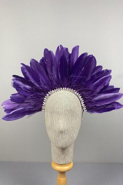 Limelia Accesoriu pentru coroana de mireasa Henna Purple Enda Furry Stone