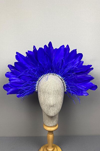 Limelia Аксесоар за булчинска корона с пернати камъни Saxe Blue Enda