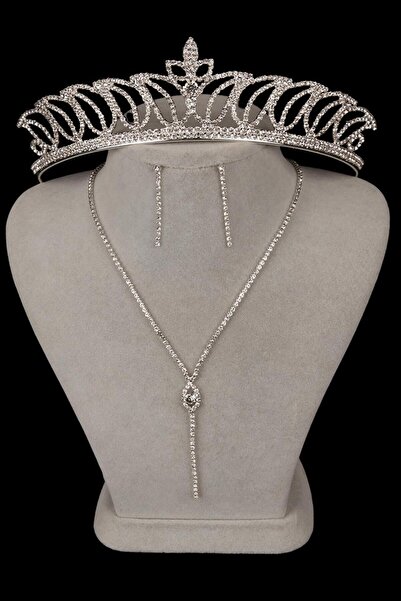 Limelia Set de rochii de seară elegant din piatră de cristal Rio - colier și cercei, coroană de mireasă lalele