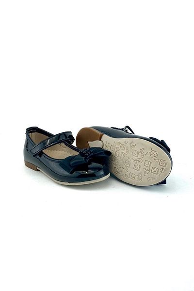 Mnk Rochie De Seara Panglica De Satin Piele Lacuita Pantofi de balerina Negri