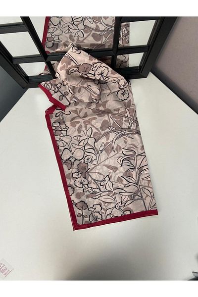AMİNENESİL Μαλακό βαμβακερό σάλι Aminenesil Akel Ivy Pattern