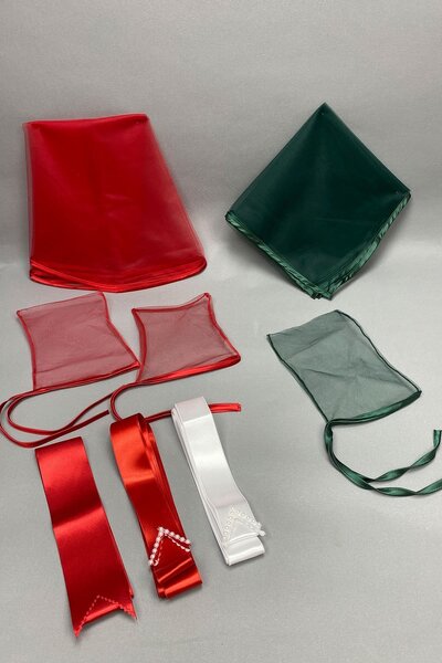 Limelia طقم طرحة العروس وغطاء العريس مع مجموعة إكسسوارات وشريط زينة