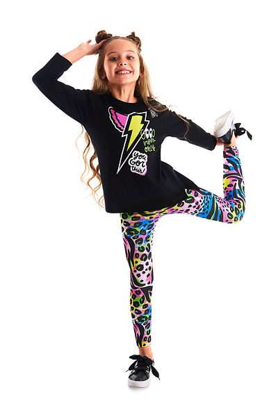 MSHB&G Geflügeltes Lightning Girl T-Shirt Tunika Leggings Set