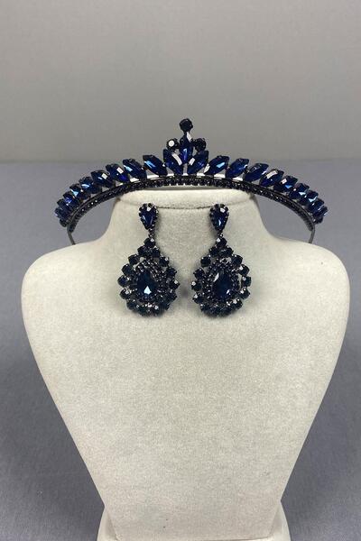 Limelia Set de cercei Ece Gelin Henna și Damla Stone, albastru bleumarin