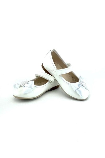 Mnk Βραδινό φόρεμα με λουστρίνι και σατέν κορδέλα Παπούτσια μπαλαρίνας ECRU