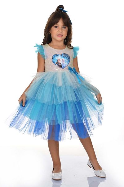 Mnk Rochie de petrecere Tutu cu paiete Albastru