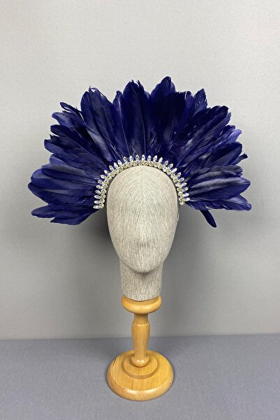 Limelia Accesoriu pentru coroana de mireasa Hera Bleumarin Stone Feather Henna