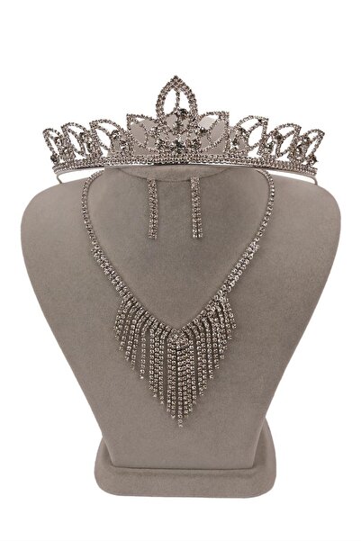 Limelia Set de cercei pentru rochie de seară și colier Mia Stoned - Coroană d...