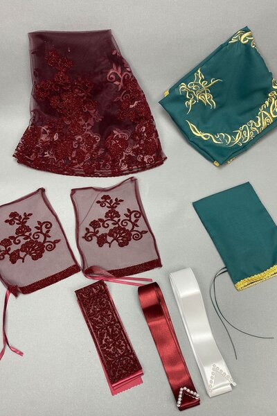 Limelia Batică de mireasă cu sclipici și batică de mire cu broderie de stea ș...