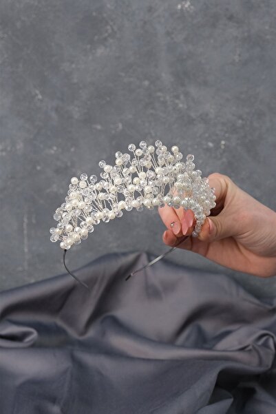 Limelia Арен сватбена корона от къна с кристални мъниста