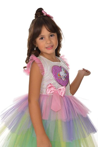 Mnk Girl's Unicorn Sequin Tutu Dress Pink