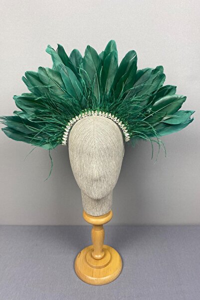 Limelia Accesoriu pentru coroana de mireasa cu piatra verde smarald - Enda Fe...