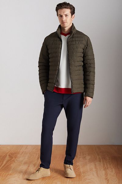 GRIMELANGE Alaska Men's Microfiber Winter Warm Stand Collar Regular Lined Zippered Khaki Coat