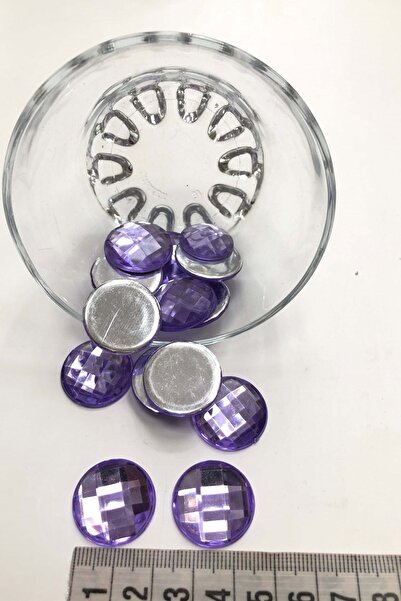 Limelia Πέτρα Πλαστική Στρογγυλή Λιλά 10 τεμάχια