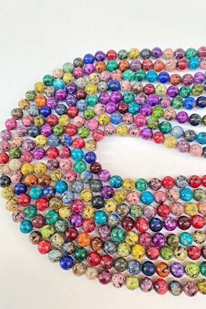 Limelia Mărgele din piatră naturală Ceyt cu modele colorate 8 mm