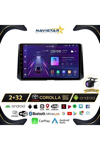 Navistar Toyota Corolla 2017-2020 Model 2 64gb Android 13 Kablosuz Carplay Na...
