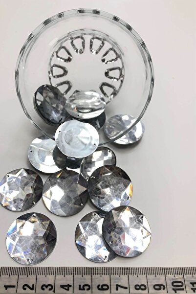 Limelia Στρογγυλή διαφανής πλαστική πέτρα 10 τεμάχια