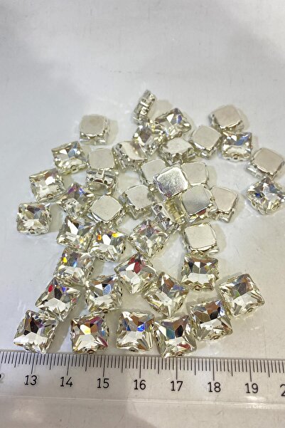 Limelia Kare Metal Kasalı Mekik Beyoğlu Taşı Dikme boncuk 5 Adet