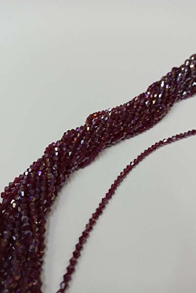 Limelia Piramida de margele de cristal maro roșu închis 4 mm