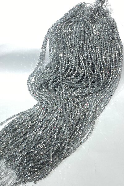 Limelia Ασημένιες χάντρες κρυστάλλου πυραμίδας 4 χιλιοστών