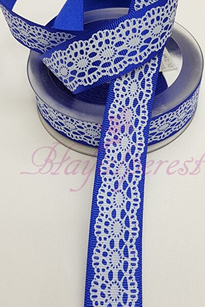 Limelia albastru cobalt Model de dantelă albastră cu imprimeu Panglică grosgr...