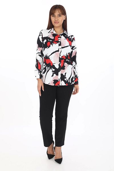 Lady Majestic Plus Size Patterned Women's Shirt