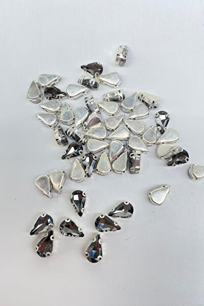 Limelia Γυαλιστερές χάντρες από γυαλί - 10 τεμάχια με γκρι ανθρακί θήκη