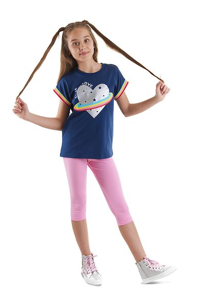 MSHB&G Cosmic Love Girl's Summer T-shirt and Leggings Set