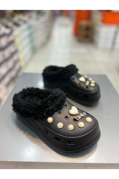 Akınal Bella Woolen Stoned Women's Daily Slippers