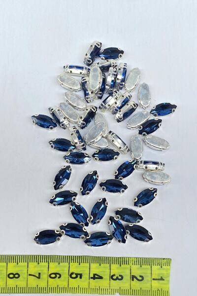 Limelia 10 тъмносини шевни мъниста - лъскави стъклени мъниста