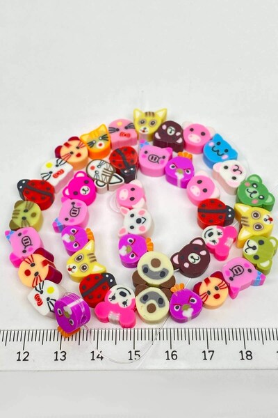 Limelia Χάντρες ζύμης Fimo με πολύχρωμες φιγούρες ζώων