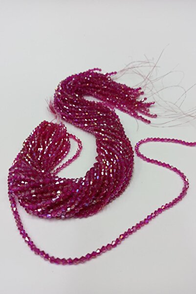 Limelia Πυραμίδα με κρυστάλλινες χάντρες σε χρώμα φούξια 4 χλστ