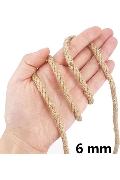J JÜTBURADA Jutburada Σχοινί Ιούτας 6 mm 100 μέτρα Ψάθινο ντεκόρ Στολίδι Σχοινί