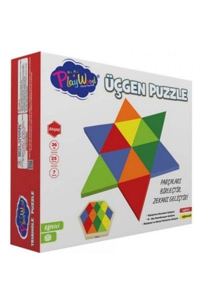 Play Wood Playwood Wooden Triangle Puzzle 24 Pieces 395