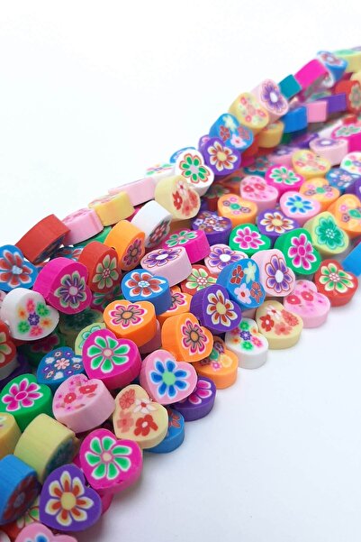 Limelia Μοτίβο λουλουδιών Μοντέλο καρδιάς Fimo Ζύμη Χάντρες