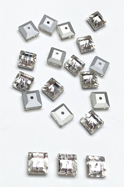 Limelia Διαφανές τετράγωνο στρογγυλό κρύσταλλο με χάντρες 25 τμχ