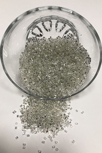 Limelia Mărgele de tăiere de dimensiuni mici de culoare argintie 50 gr