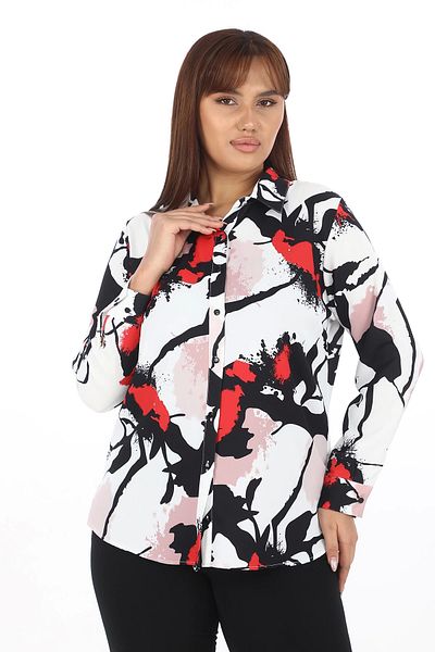 Lady Majestic Plus Size Patterned Women's Shirt