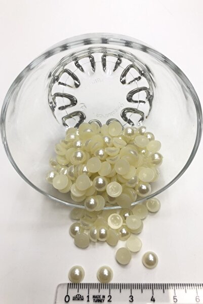 Limelia Mărgele de perle pe jumătate din plastic de culoare crem
