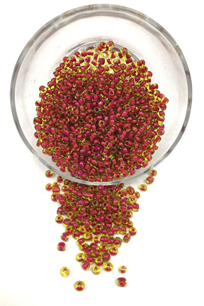 Limelia Бургунди жълт пясъчен мънисто 4 мм 50 г