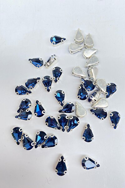 Limelia 10 тъмносини мъниста - шевни лъскави стъклени мъниста във формата на ...