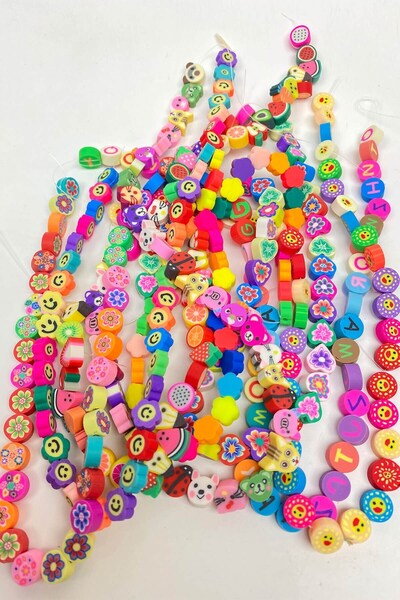 Limelia Комплект от 8 броя фимо мъниста с фигурки